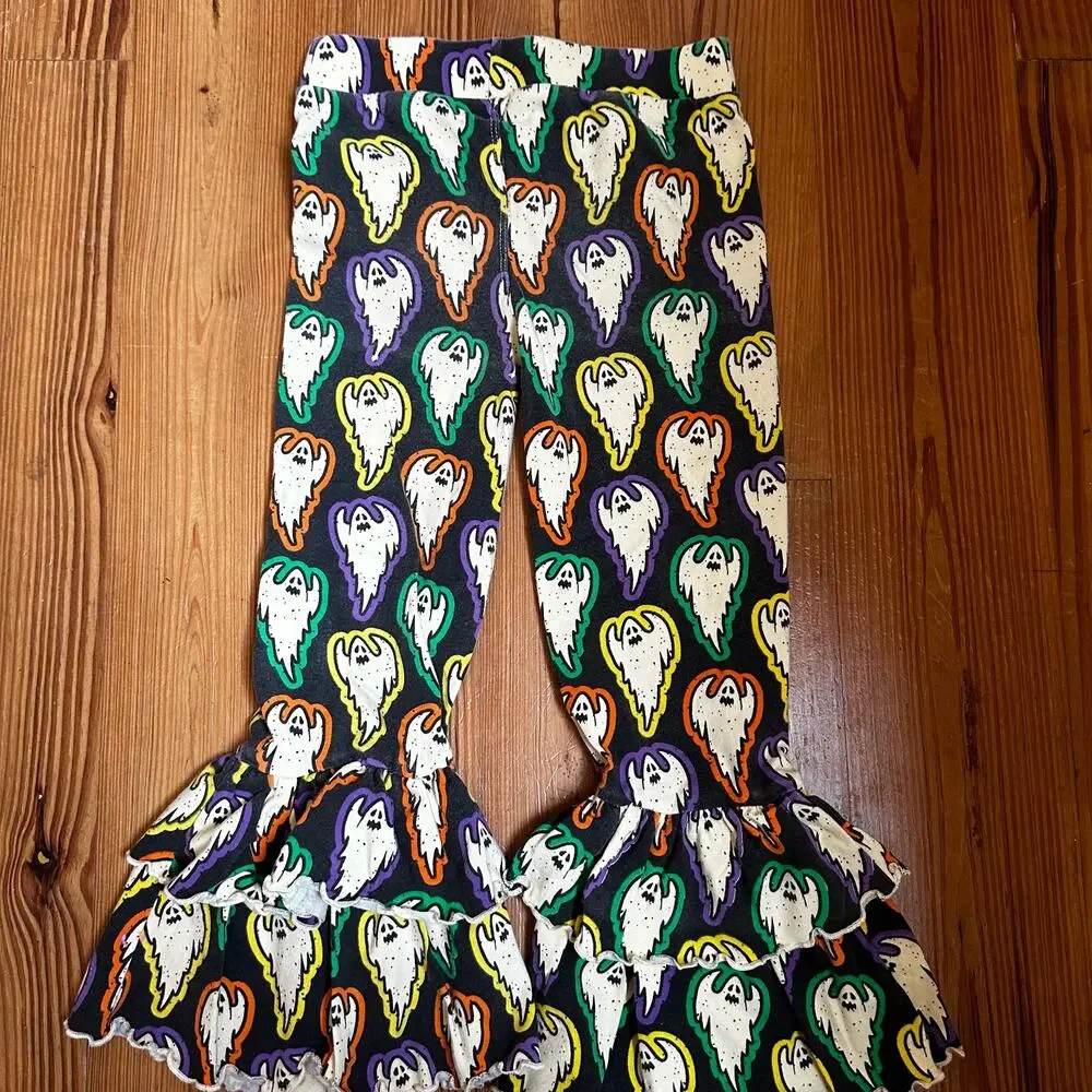 UB Unique Baby black colorful ghost tiered‎ flare pants SIZE 8 - Picture 4 of 4